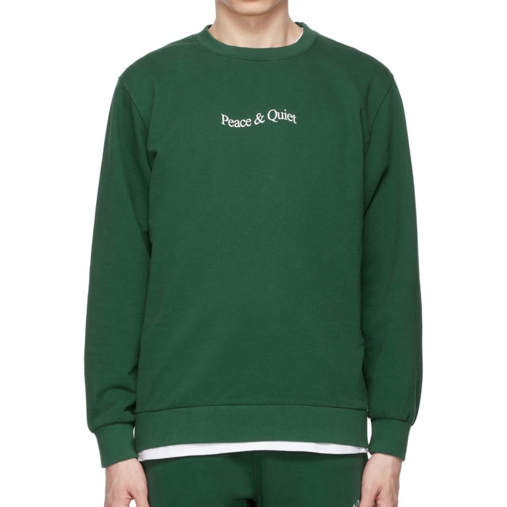 Museum of Peace and Quiet Green Word Mark Sweatshirt